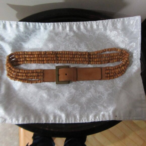 Genuine Leather Bead Belt  Size Small - Picture 1 of 9